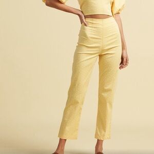 Billabong x The Salty Blonde Moonlight High Rise Pants Yellow Polka Dot Size 26